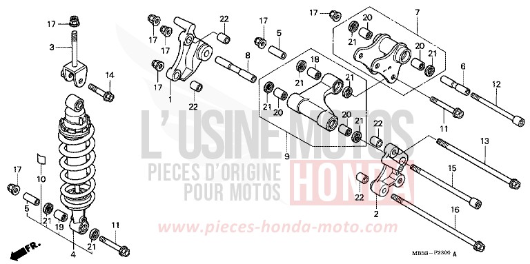 KISSEN, HINTEN von VTR "FireStorm" JEREZ BLUE METALLIC (B154) von 2000